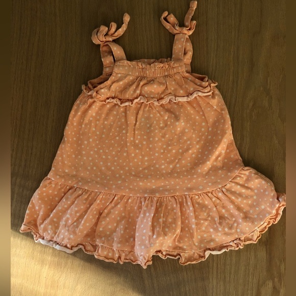 Grayson Mini|Baby girl pastel coral polka dot tiered ruffle sundress•••Cotton - Picture 3 of 4